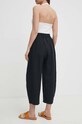 Oblečenie Ľanové nohavice United Colors of Benetton 4AGH55AF4 čierna