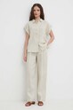 Льняные брюки United Colors of Benetton 4AGHDF05W бежевый SS24