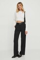 Sisley spodnie 4KVXLF02I czarny SS25