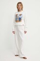 Polo Ralph Lauren pantaloni in lino 211935391 bianco SS24