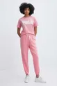 Бавовняні спортивні штани Polo Ralph Lauren рожевий