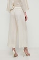 Odzież Max Mara Leisure spodnie lniane 2416131048600 beżowy