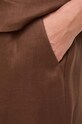 Max Mara Leisure spodnie lniane brązowy 2416131048600
