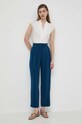 Max Mara Leisure pantaloni 2416781068600 bleumarin SS24