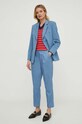 Sisley spodnie 4PEULF04N niebieski SS24