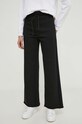 Sisley pantaloni de trening din bumbac 4FPPLF04K negru SS24