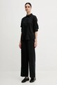 Льняні штани Sisley 4AGHLF03U чорний SS25