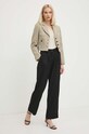 Sisley spodnie 49NMLF057 czarny SS24