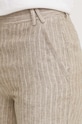 Льняні штани Sisley бежевий 4NTHLF055
