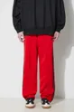 czerwony adidas Originals spodnie dresowe