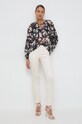 Morgan pantaloni PYUKA.CRAIE bej SS24
