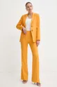Lanene hlače Marella oranžna