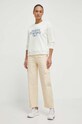 Бавовняні штани adidas Originals IU2695 бежевий SS24