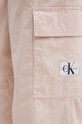 Бавовняні штани Calvin Klein Jeans рожевий J20J223116
