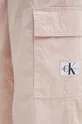 różowy Calvin Klein Jeans spodnie bawełniane