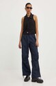Dickies spodnie bawełniane FISHERSVILLE PANT W DK0A4YV4 granatowy SS24