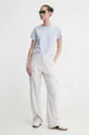 Λινό παντελόνι Hollister Co. λευκό