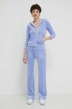 Juicy Couture pantaloni de trening din velur JCAP180.609 albastru SS24