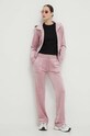 Juicy Couture spodnie dresowe welurowe JCAP180.243 różowy SS24