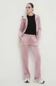 Juicy Couture pantaloni da tuta in velluto rosa