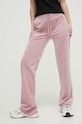 Juicy Couture pantaloni de trening din velur roz JCAP180.243
