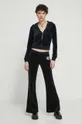 Juicy Couture spodnie dresowe welurowe czarny