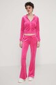 Juicy Couture spodnie dresowe welurowe JCSEBJ008.658 różowy SS24
