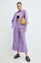 MAX&Co. pantaloni de bumbac 2416131024200 violet SS24