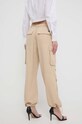 Odzież Karl Lagerfeld spodnie z domieszką lnu 241W1000 beżowy