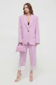 Παντελόνι από μείγμα μαλλιού Karl Lagerfeld ροζ