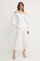 Хлопковые брюки Karl Lagerfeld 241W1004 бежевый SS24