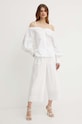 Karl Lagerfeld pantaloni de bumbac 241W1004 bej SS24