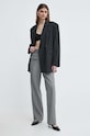 Μάλλινο παντελόνι Victoria Beckham 1224WTR005385A γκρί SS24