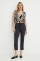Theory pantaloni din in K0203201 negru SS24