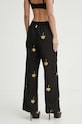 Панталон с лен Never Fully Dressed черен NFDTR266.Black