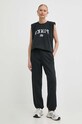 Pinko spodnie dresowe bawełniane 104270.A266 czarny SS24