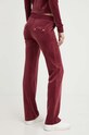 Odzież Juicy Couture spodnie dresowe welurowe JCAP180.485 bordowy