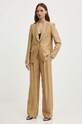 Παντελόνι με λινό μείγμα La Petite Française PASSIONNE PFPASSIONNE μπεζ SS24