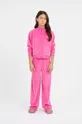 рожевий Дитячі спортивні велюрові штани Guess Для дівчаток