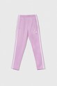 adidas spodnie dresowe dziecięce aplikacja fioletowy IR7541