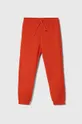 czerwony United Colors of Benetton spodnie dresowe bawełniane dziecięce Dziewczęcy