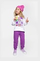 Coccodrillo spodnie dresowe dziecięce z elastanem fioletowy WC4120102JPK