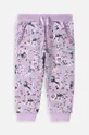 фіолетовий Бавовняні штани для немовлят Coccodrillo Для дівчаток