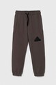 Παντελόνι φόρμας adidas πλεκτό ύφασμα καφέ IS3411