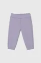 Бавовняні штани для немовлят United Colors of Benetton фіолетовий