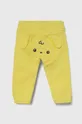 żółty United Colors of Benetton spodnie dresowe bawełniane niemowlęce Dziecięcy