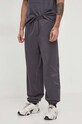 Βαμβακερό παντελόνι Calvin Klein Jeans γκρί J30J324953