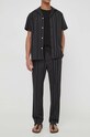 Les Deux pantaloni de bumbac LDM510127 negru SS24