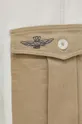 beige Aeronautica Militare pantaloni da jogging in cotone