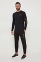 Бавовняні спортивні штани Armani Exchange чорний